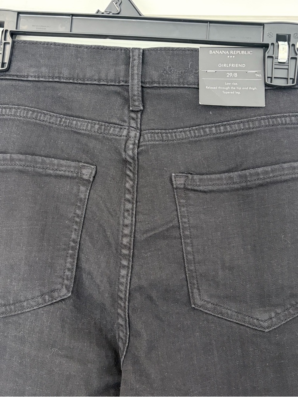 Banana Republic Girlfriend Jeans Black Distressed Tall 29/8 Minimalist Capsule - Picture 6 of 12